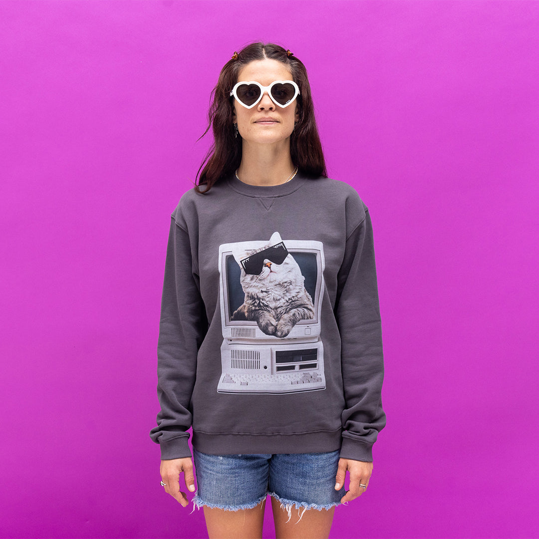 Meowcrosoft Crew Neck Sweatshirt image 1